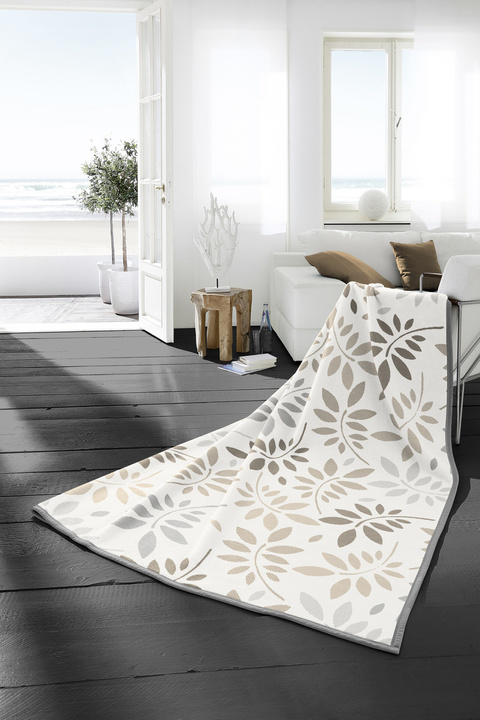 Koc Biederlack Cotton Home Leaves Camel