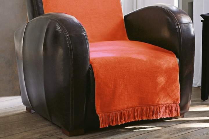 Koc Moca Design na fotel Orange