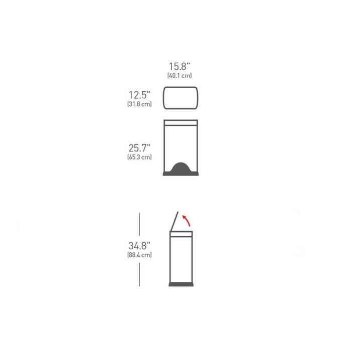 Kosz na śmieci 38L pedałowy DELUXE - stal FPP / simplehuman