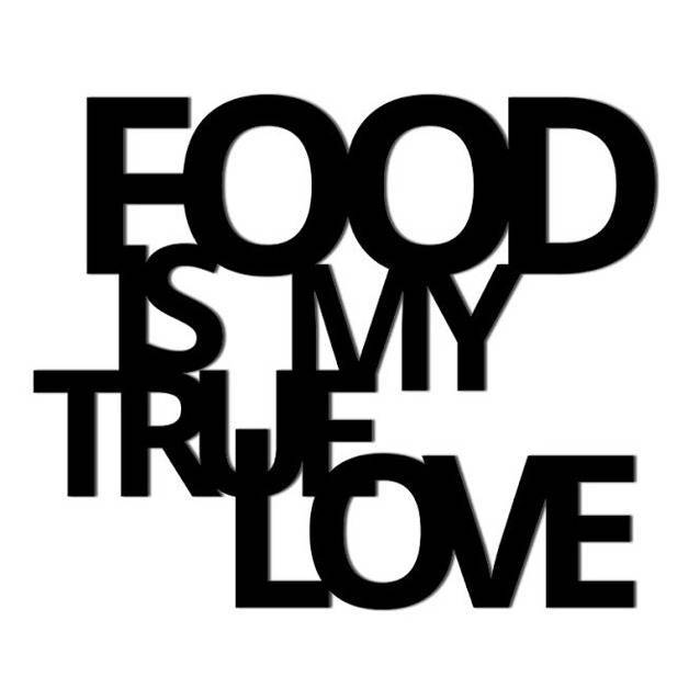 Napis na ścianę FOOD IS MY TRUE LOVE czarny