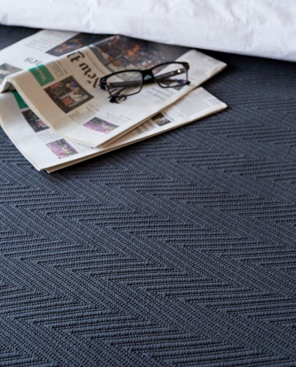 Narzuta bawełniana Lexington Hotel Herringbone Dark Gray