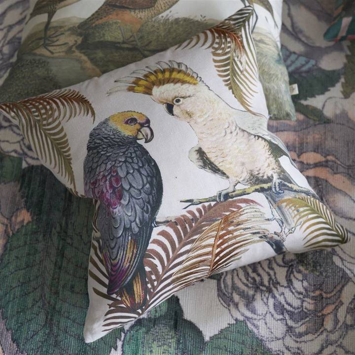 Poduszka dekoracyjna John Derian Parrot and Palm Parchment