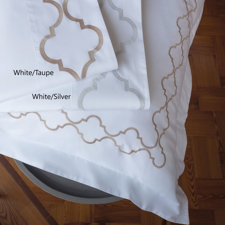 Poszewka perkalowa Bovi Condessa White/Taupe