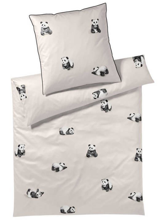 Poszewka satynowa Elegante Panda Bear Beige