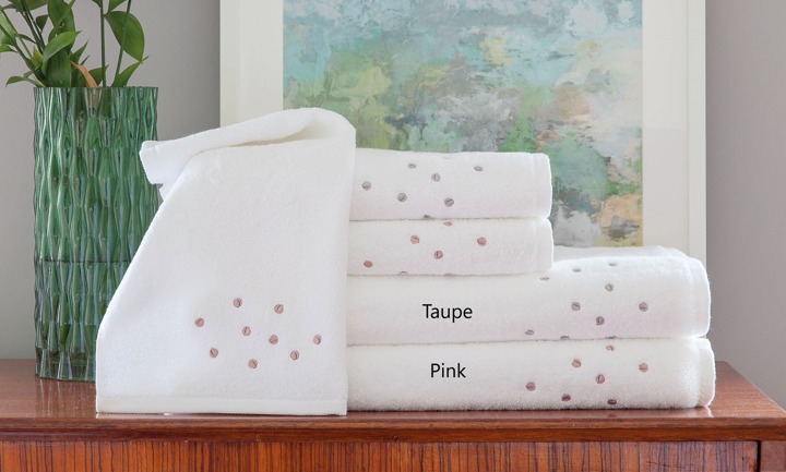 Ręcznik bawełniany Bovi Isoletta White/Taupe