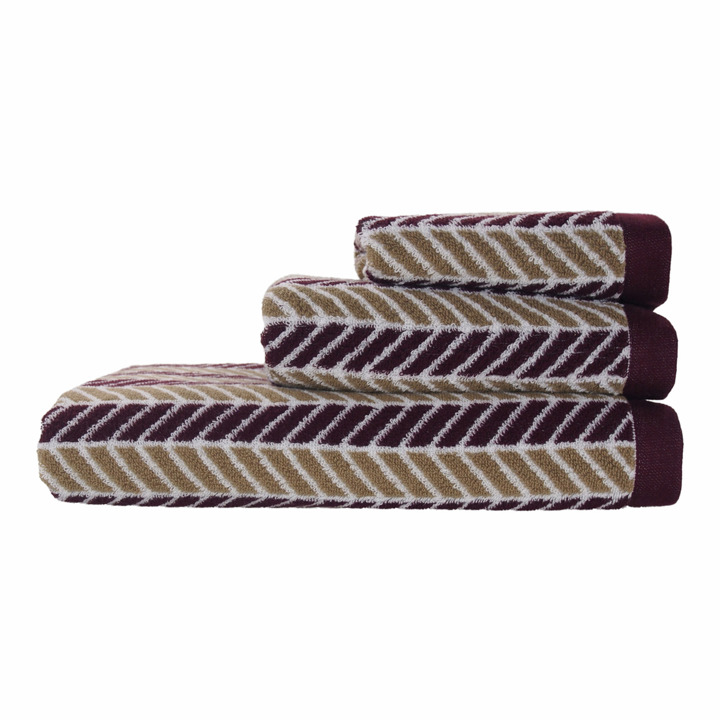 Ręcznik bawełniany JMA Deep Stripe Bordeaux