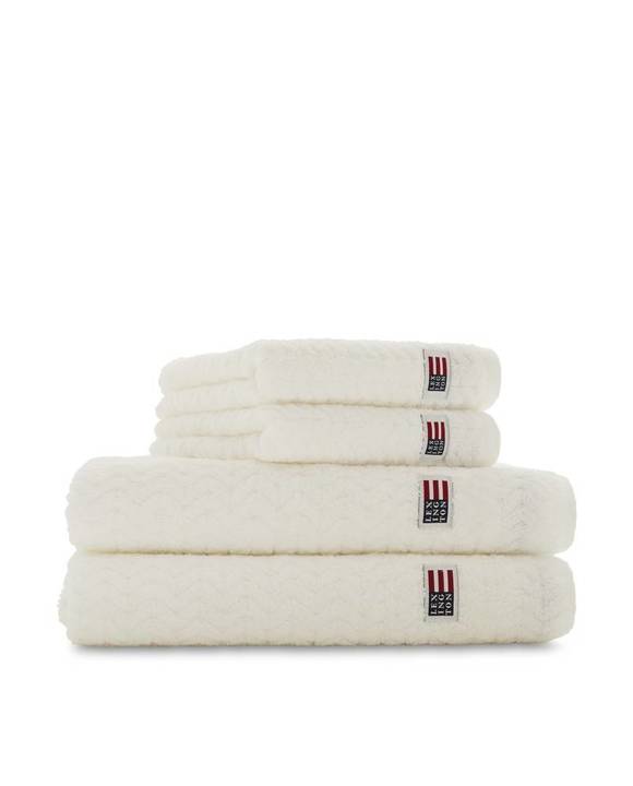 Ręcznik bawełniany Lexington Icons Structured White