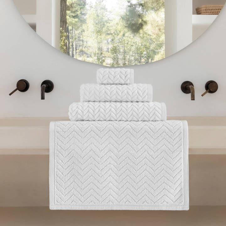 Ręcznik bawełniany Sorema Chevron White