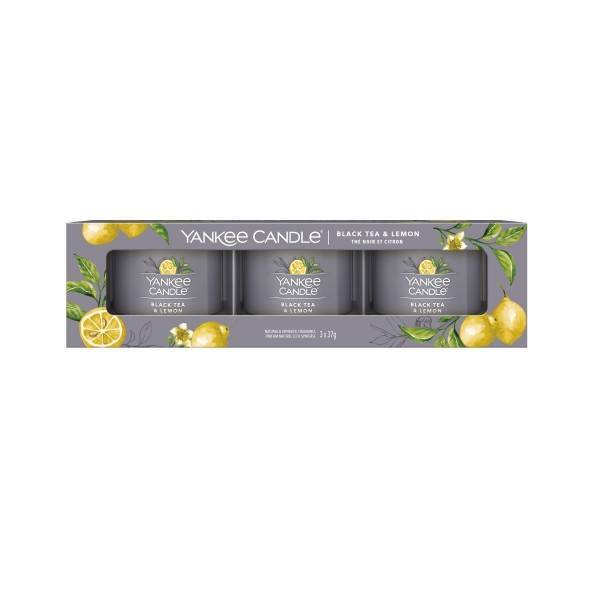 Świeca zapachowa Yankee Candle Black Tea Lemon mini - 3 pack