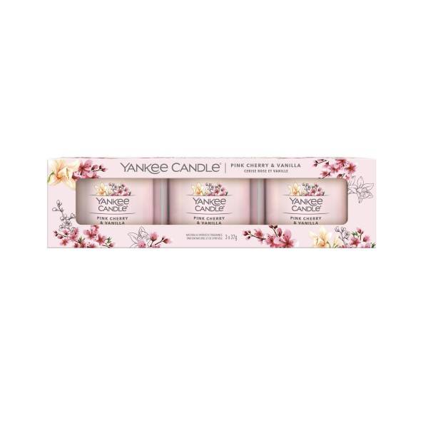 Świeca zapachowa Yankee Candle Pink Cherry & Vanilla mini - 3 pack
