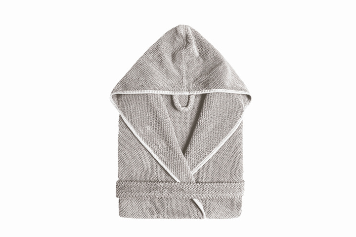 Szlafrok Graccioza Bee Waffle Hooded Silver