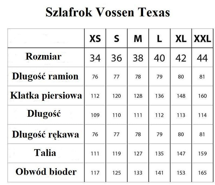 Szlafrok Vossen Texas Schwarz