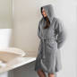 Szlafrok Graccioza Bee Waffle Hooded Silver