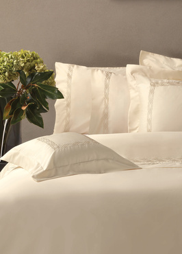 Komplet pościeli satynowej Valeron Halcyon Ecru-Beige