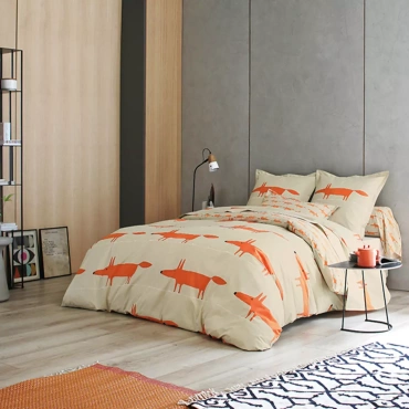 Pościel perkalowa Scion Living Mr Fox Beżowa