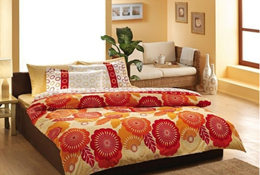 Pościel satynowa TAC Enjoy Orange