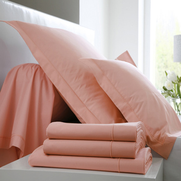 Pościel perkalowa Blanc Des Vosges Uni Pudrowy Róż