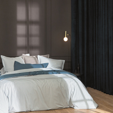 Pościel perkalowa Blanc Des Vosges Vice Versa Szafirowa