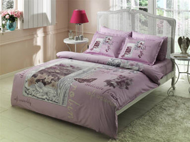 Pościel satynowa TAC Robin Lila