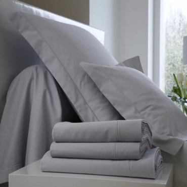 Pościel satynowa Blanc Des Vosges Uni Szara