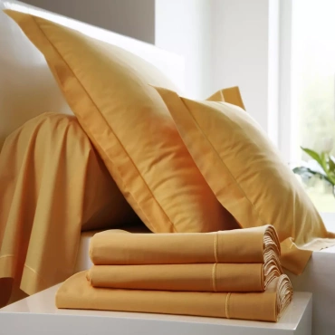 Pościel perkalowa Blanc Des Vosges Uni Złota