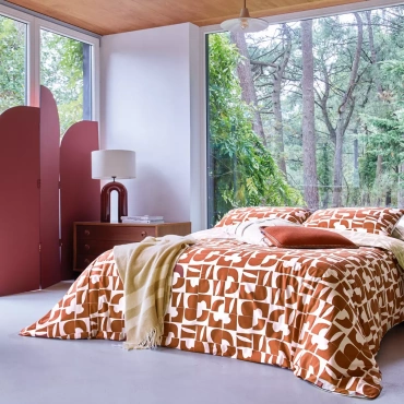 Pościel perkalowa Blanc Des Vosges Craft Pomarańczowa