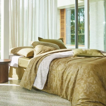 Pościel żakardowa Blanc Des Vosges Gingko Zielona