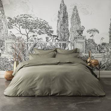 Pościel satynowa Alexandre Turpault Teophile Khaki