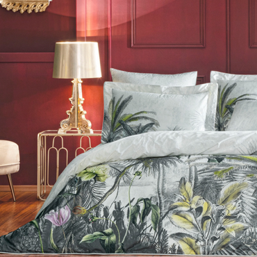 Komplet pościeli satynowej Valeron Floresta Grey