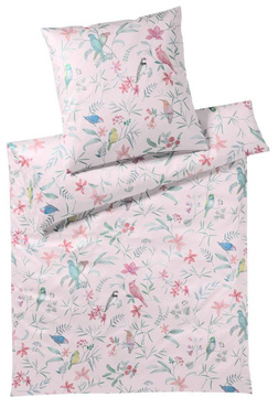 Pościel satynowa Elegante Springbirds Rose