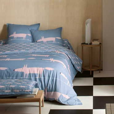 Pościel perkalowa Scion Living Mr Fox Niebieska