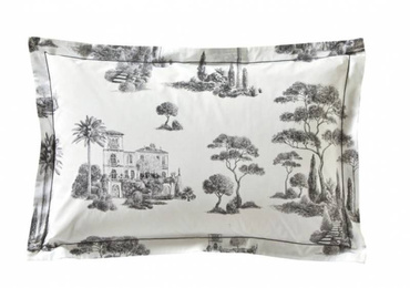 Poszewka perkalowa Blanc Des Vosges Promenade Szara