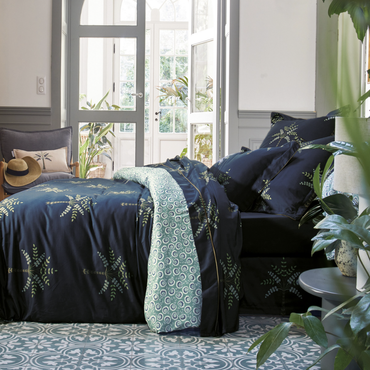 Pościel satynowa Sanderson Palm Grove Nuit