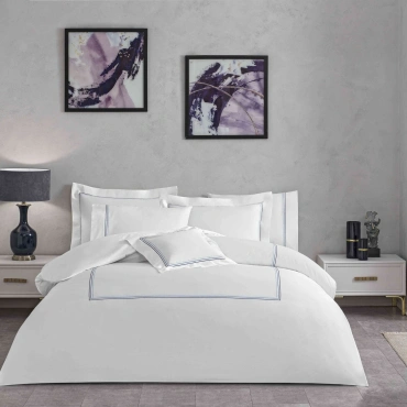 Komplet pościeli satynowej Valeron Trio Navy Blue