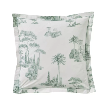 Poszewka perkalowa Blanc Des Vosges Promenade Zielona