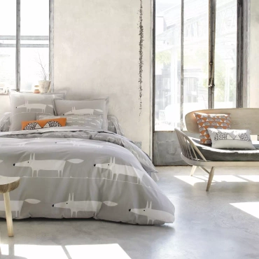 Pościel perkalowa Scion Living Mr Fox Szara