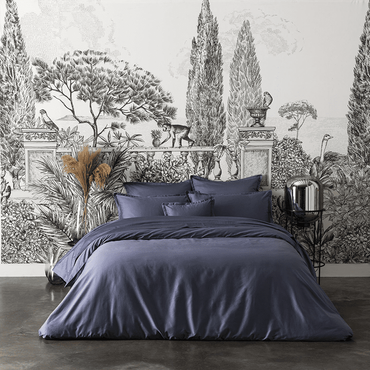 Pościel satynowa Alexandre Turpault Teophile Slate Blue