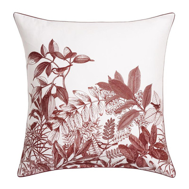 Poszewka satynowa Le Jacquard Français Feuilles en scène Red