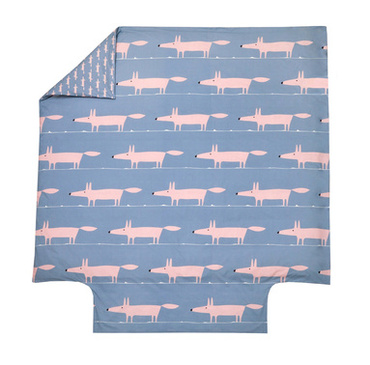 Poszwa perkalowa Scion Living Mr Fox Niebieska