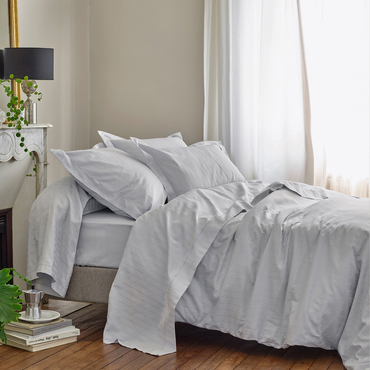 Pościel satynowa Blanc Des Vosges Divine Jasnoszara