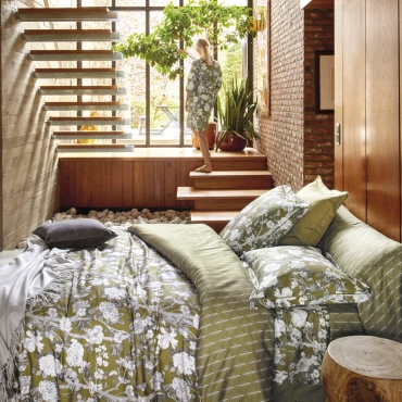 Pościel satynowa Blanc Des Vosges Imperial Zielona 