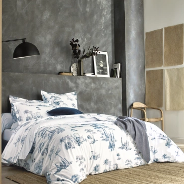 Pościel perkalowa Blanc Des Vosges Promenade Grafitowa