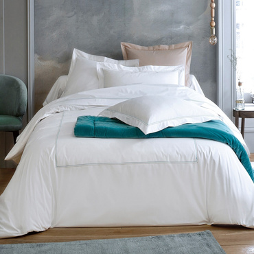 Pościel perkalowa Blanc Des Vosges Souvenirs Niebieska