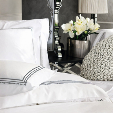 Poszewka perkalowa z plisą Valeron Atlas Anthracite