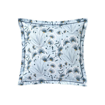 Poszewka satynowa Blanc Des Vosges Florea Blue Niebieska