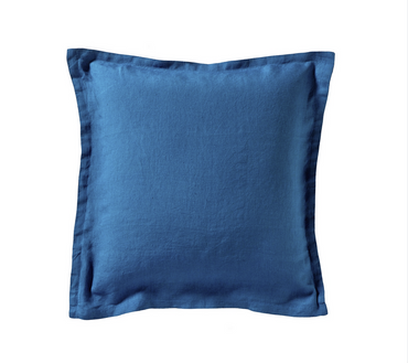 Poszewka lniana Blanc Des Vosges Louxor Niebieska