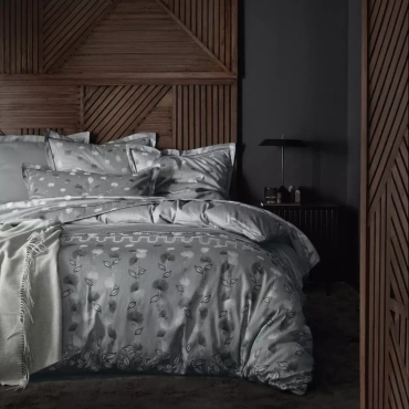 Pościel żakardowa Blanc Des Vosges Kyoto Grafitowa