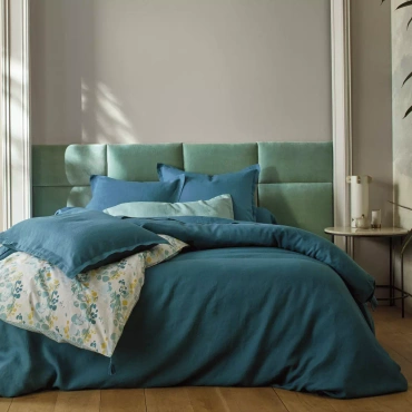 Pościel lniana Blanc Des Vosges Louxor Niebieska