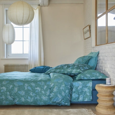 Pościel żakardowa Blanc Des Vosges Lupin Turkusowa