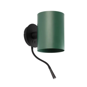 Kinkiet lampa ścienna z czytnikiem LED Faro Barcelona Guadalupe zielona
